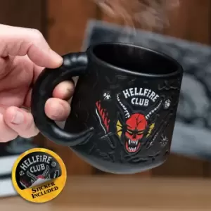 Image of Stranger Things Hellfire Club Demon Embossed Mug (Includes Sticker)