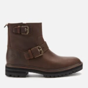 Image of Timberland Womens London Square Biker Boots - Medium Brown Full Grain - UK 3