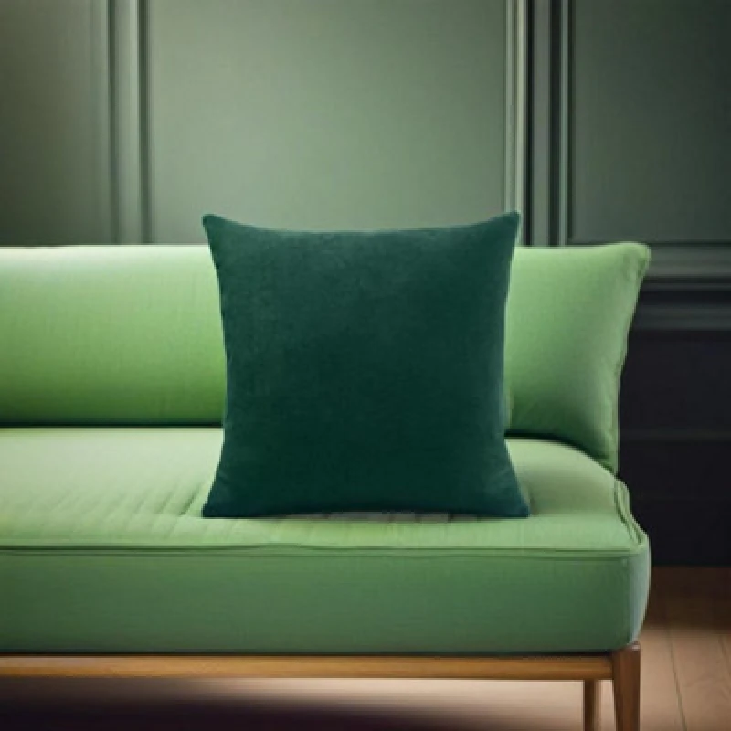 Image of Luxury Living Velvet Chenille Cushion Green