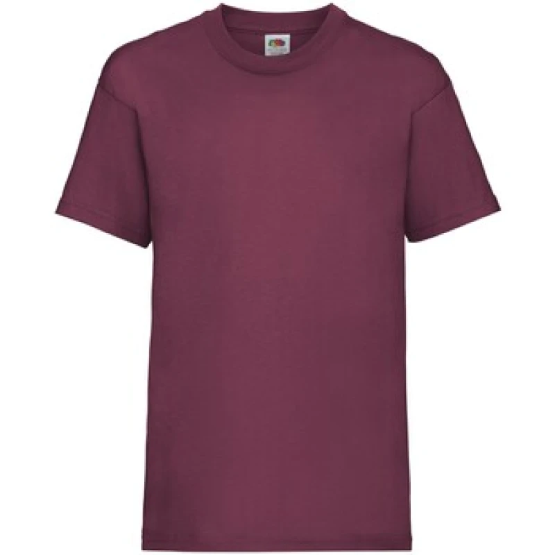 Image of Fruit of the Loom Value T-Shirt in Burgundy Size: 12-13 Years Burgundy Unisex 12-13 Years