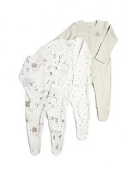 Image of Mamas & Papas Bee Sleepsuits 3 Pack Baby Unisex