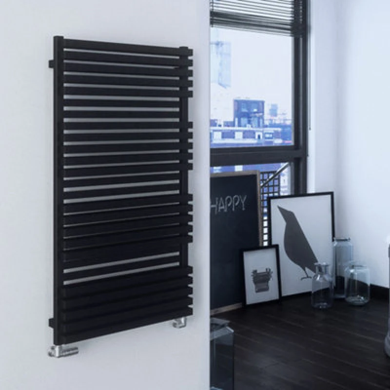 Image of Terma Quadrus Bold Metallic Black Towel Warmer (W)600mm X (H)1185mm