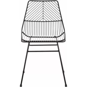 Image of District Small Black Metal Wire Chair - Premier Housewares