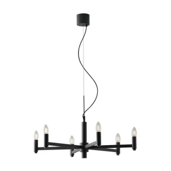 Image of Fan Europe Karol - 6 Candle Ceiling Pendant, Slate-Grey, E14