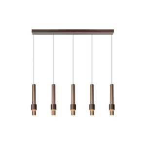 Image of Margary Modern Bar Pendant Light - LED - 5x22W 2700K - Coffee