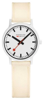 Image of Mondaine Essence 32mm Off White Strap White Dial MS1. Watch