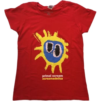 Image of Primal Scream - Screamadelica Womens Medium T-Shirt - Red