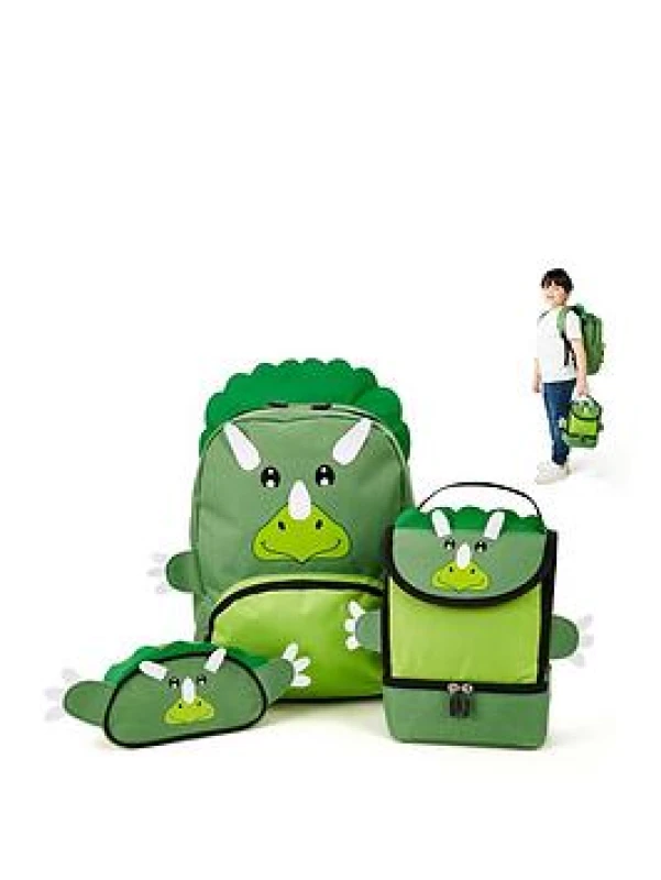 Image of Zappi Baby Animal Triceratops Backpack Set Stationery Gift Sets One size Green 88728715000