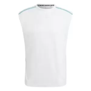 Image of adidas Workout Base Tank Top Mens - White / Preloved Blue / Transp
