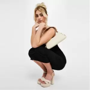 Image of Missguided Textured Heeled Sandals - Cream