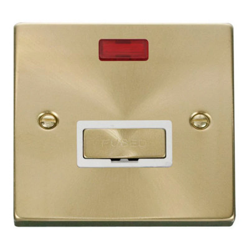 Image of SE Home Satin / Brushed Brass 13A Fused Ingot Connection Unit With Neon Gold unisex