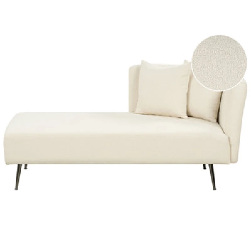 Image of Beliani Right-Hand Chaise Lounge Riom Boucle Off-White