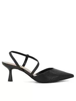 Image of Dune London Dune Citrus Leather Open Court Shoes - Black, Size 7, Women