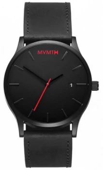 Image of MVMT Classic Black Leather Black Strap Black Dial D-L213 Watch