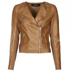 Image of Vero Moda VMRIAFAVO womens Leather jacket in Brown - Sizes S,M,L,XL,XS