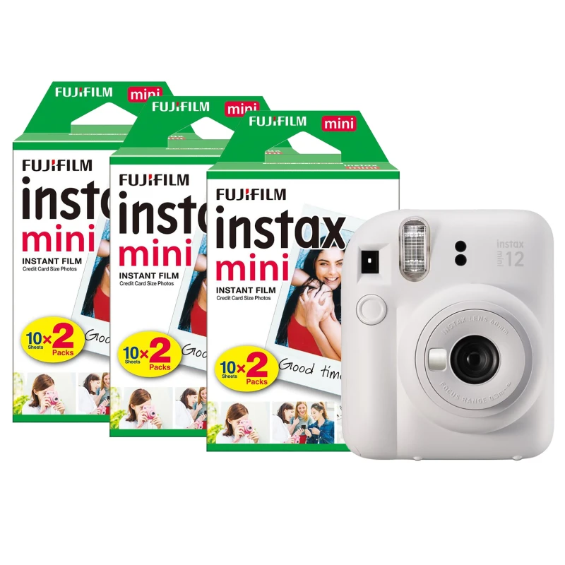 Image of Fujifilm Fujifilm Instax Mini 12 Instant Camera - Clay White (Camera + 60 Shot Pack) 16806121+3x2PK