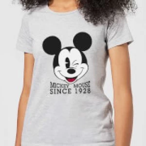 Image of Disney Mickey Mouse Since 1928 Womens T-Shirt - Grey - M