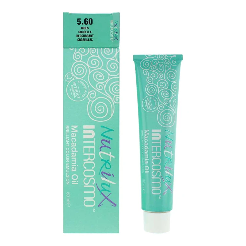 Image of Intercosmo Nutrilux Macadamia Oil 5.60 Grosella Hair Colour 60ml