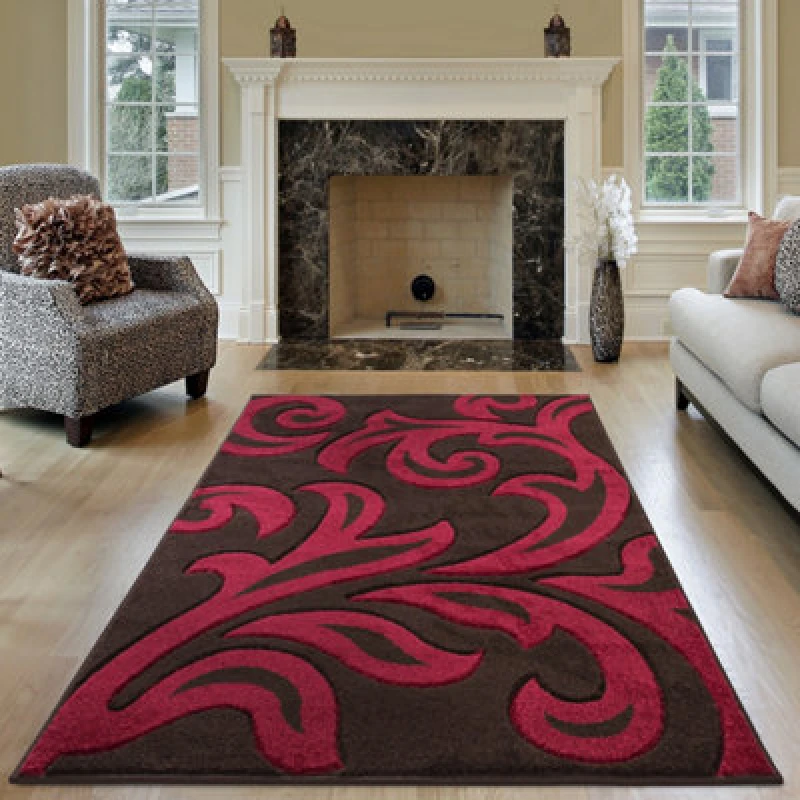 Image of Smart Living Smart Living Modern Hand Carved Soft Thick Area Rug - Florence in Brown Size: 60cm x 110cm Brown 60cm x 110cm Unisex 8680504110027