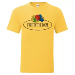 Image of Fruit of the Loom Mens Vintage Big Logo T-Shirt (S) (Sunflower Yellow)