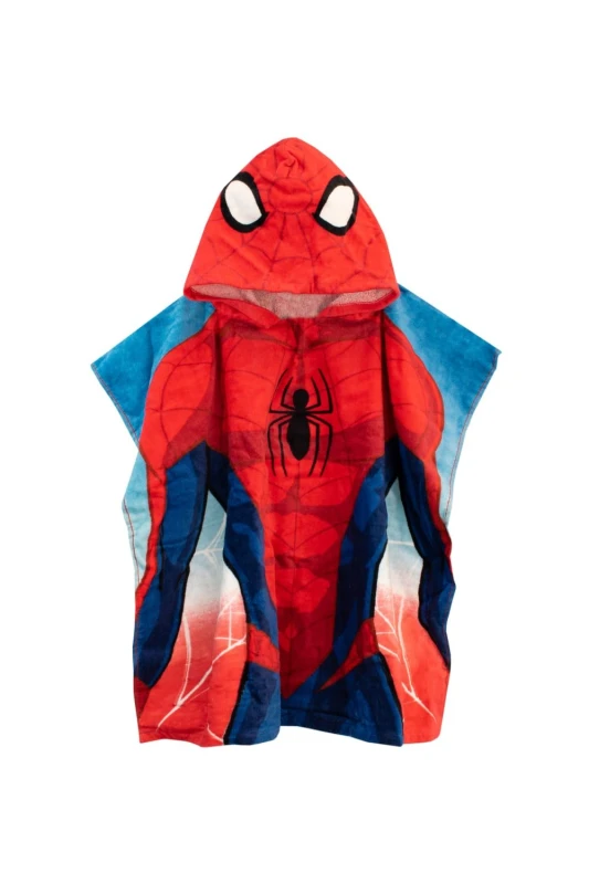 Image of Marvel Spiderman Hooded Towel Poncho Red