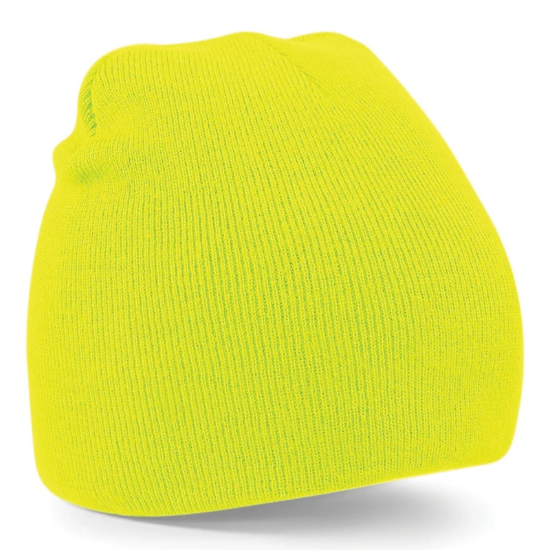 Image of Beechfield Beechfield Men Plain Basic Knitted Winter Beanie Hat in Yellow Yellow One Size Male 5057080745838