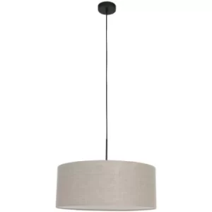 Image of Sienna Sparkled Light Cylindrical Pendant Ceiling Light Matt Black, Grey Shade
