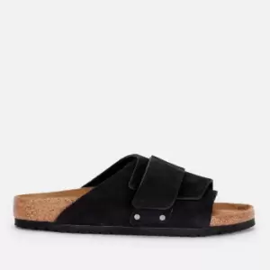 Image of Birkenstock Mens Kyoto Desert Buck Slide Sandals - Black - UK 9.5