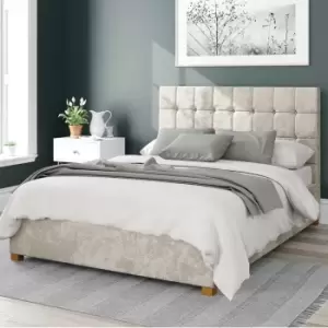 Image of Sinatra Mirazzi Velvet Ottoman Bed Pearl