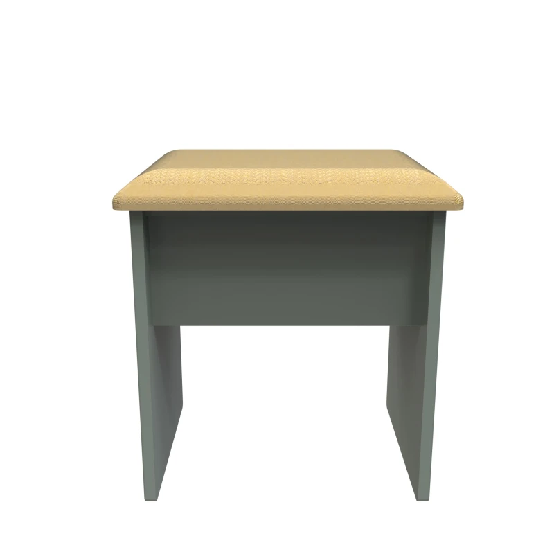 Image of Moderna Matt Green Wooden Dressing Table Stool
