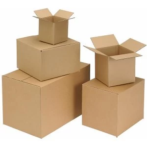 Image of Packing Carton Single Wall Strong Flat Packed 330x254x178mm Brown Pack of 25