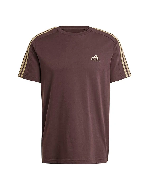 Image of Adidas adidas Essentials 3 Stripes T-Shirt Brown Male S34/37 DI31801