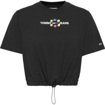Image of Tommy Jeans Crop Floral T Shirt - Black