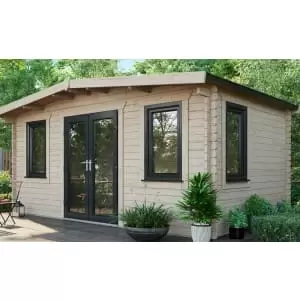 Image of Power Sheds 10 x 16ft Central Doors Apex Chalet Log Cabin