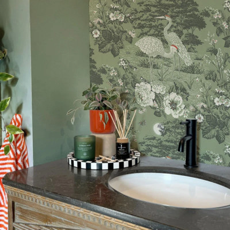 Image of Belgravia Decor Izumi Green Wallpaper