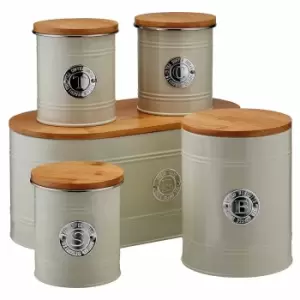 Image of Cooks Professional G4448 Cream 5 Piece Kitchen Storage Set