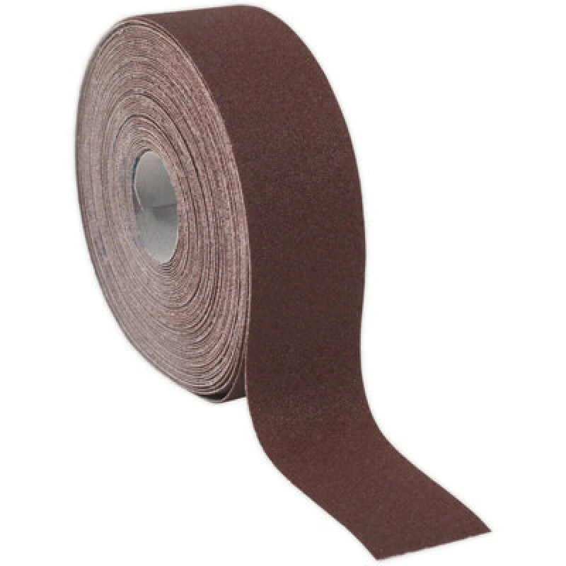Image of Loops Engineers Brown Emery Roll - 50mm x 50m - Rust Removal & Polishing - 80 Grit Brown