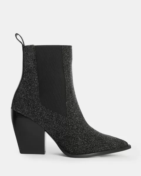 Image of AllSaints Ria Sparkle Leather Boots