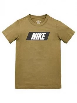 Image of Boys, Nike Sportswear Kids Core+ T-Shirt - Khaki Size M 10-12 Years