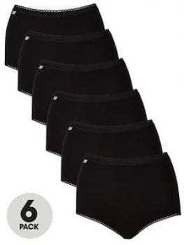 Image of Playtex PURE COTTON 6 PACK MAXI BRIEF, Black, Size L, Women