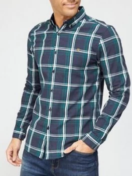 Image of Farah Steen Check Long Sleeve Shirt - Blue Marl