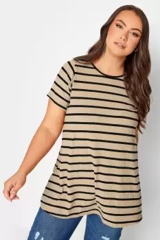 Image of Retro Stripe Ribbed Swing T-Shirt