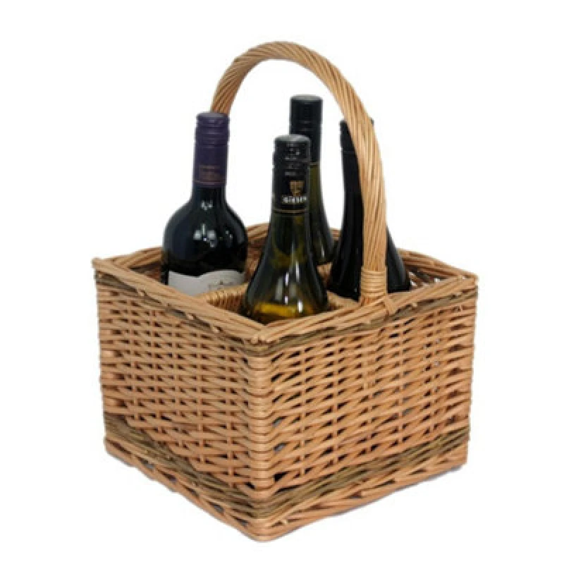 Image of Red Hamper Wicker 2 Bottle Steamed Bottle Carrier Brown unisex