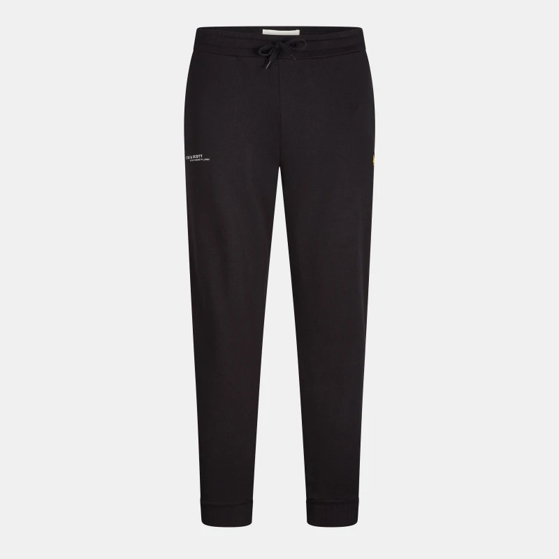 Image of Lyle and Scott Closed Hem Fleece Logo Jogging Bottoms - Black XS