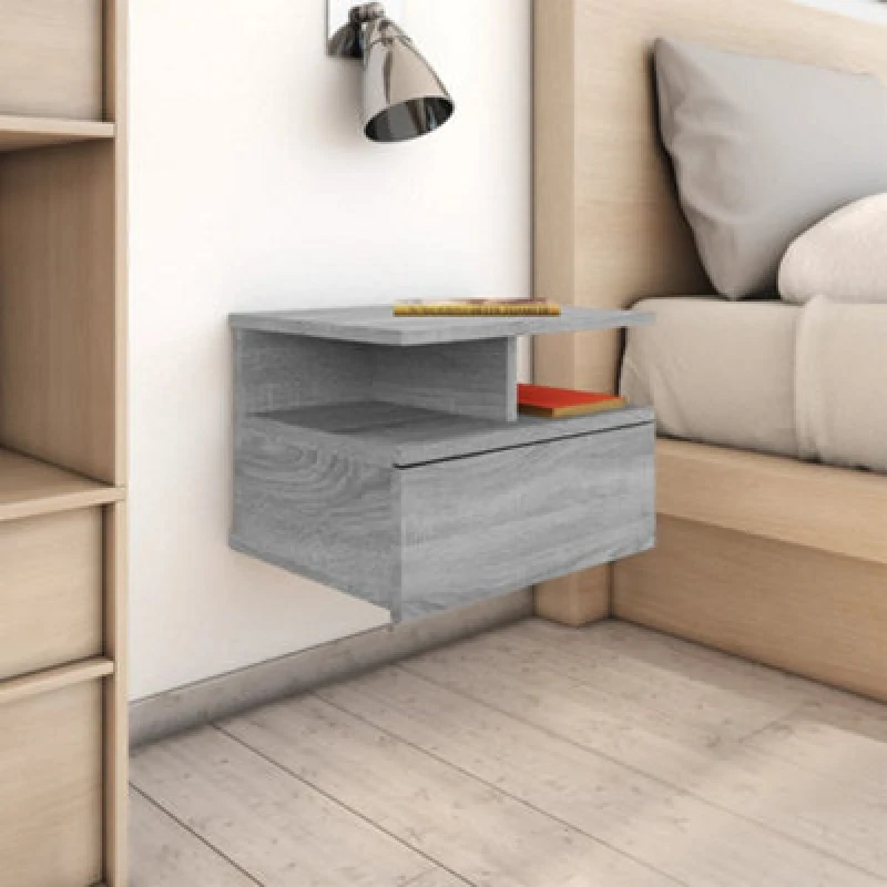 Image of VIDAXL Vidaxl - Floating Nightstand 2 pcs Grey Sonoma 40x31x27cm Engineered Wood 8720286975473