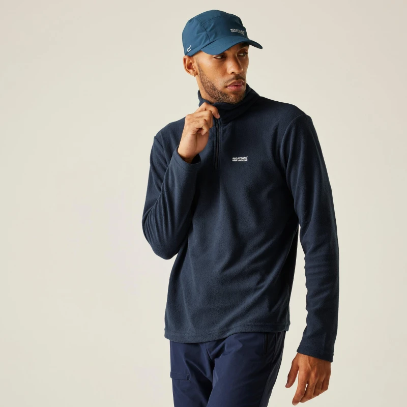 Image of Regatta Mens Thompson Half Zip Lightweight Walking Fleece Jacket 4XL- Chest UK 52-54' (132-137cm) Navy RMA021-540-4XL