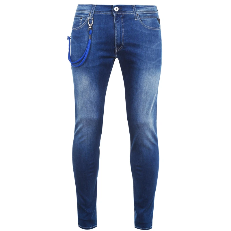 Image of Replay Titanium Stretch Slim Fit Jeans - Blue Blue 38 S