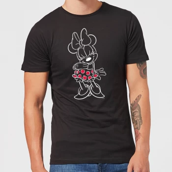 Image of Disney Mini Mouse Line Art Mens T-Shirt - Black - 5XL