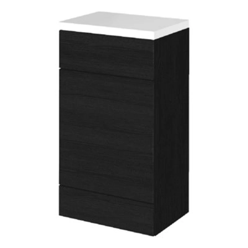 Image of Hudson Reed Fusion 500mm Back To Wall Wc Unit With Polymarble Or Compact Top, Charcoal Black Gloss