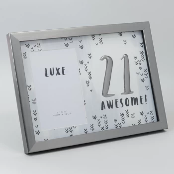 Image of 4" x 6" - Luxe Male Gunmetal Birthday Frame - 21